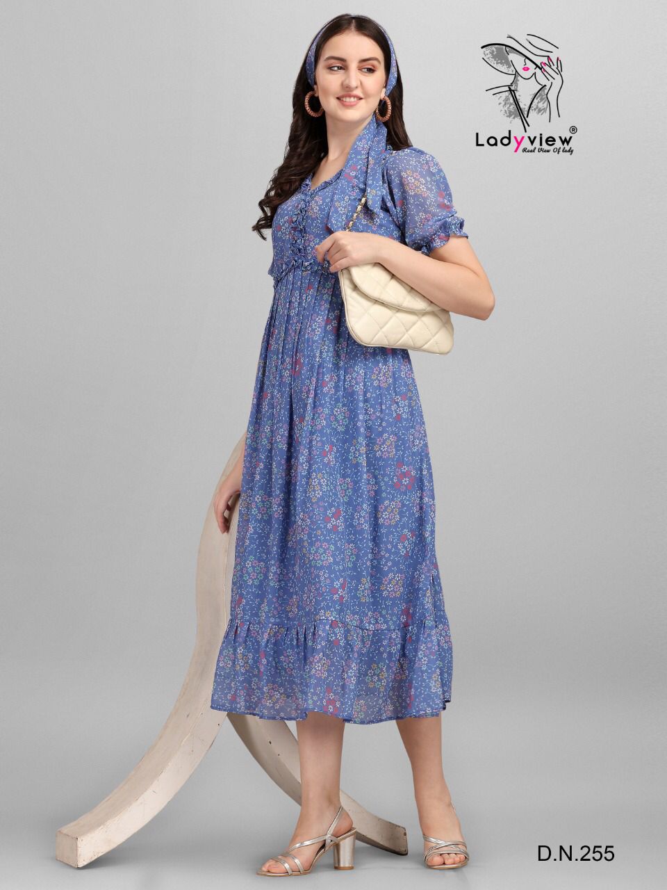 Ladyview Fusion Fancy Printed Party Wear Georgette Latest Kurti Collection